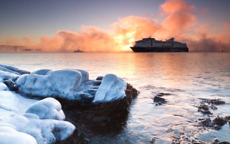 Cruise Ship in Icy Water