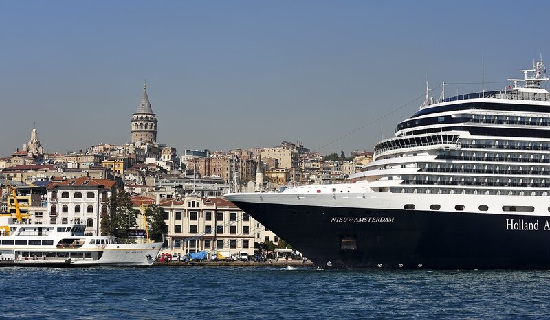 Cruise ship in Istanbul harbor