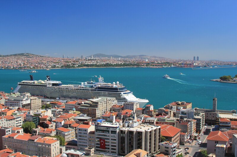 Cruise ship in Istanbul harbor