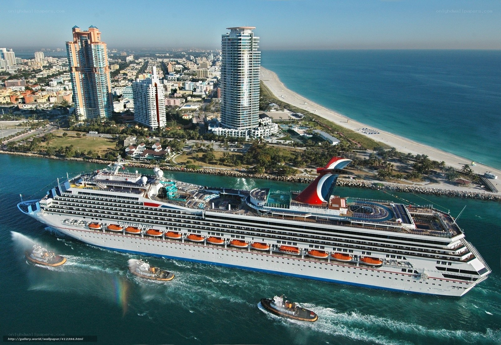 Cruise ship in Miami harbor