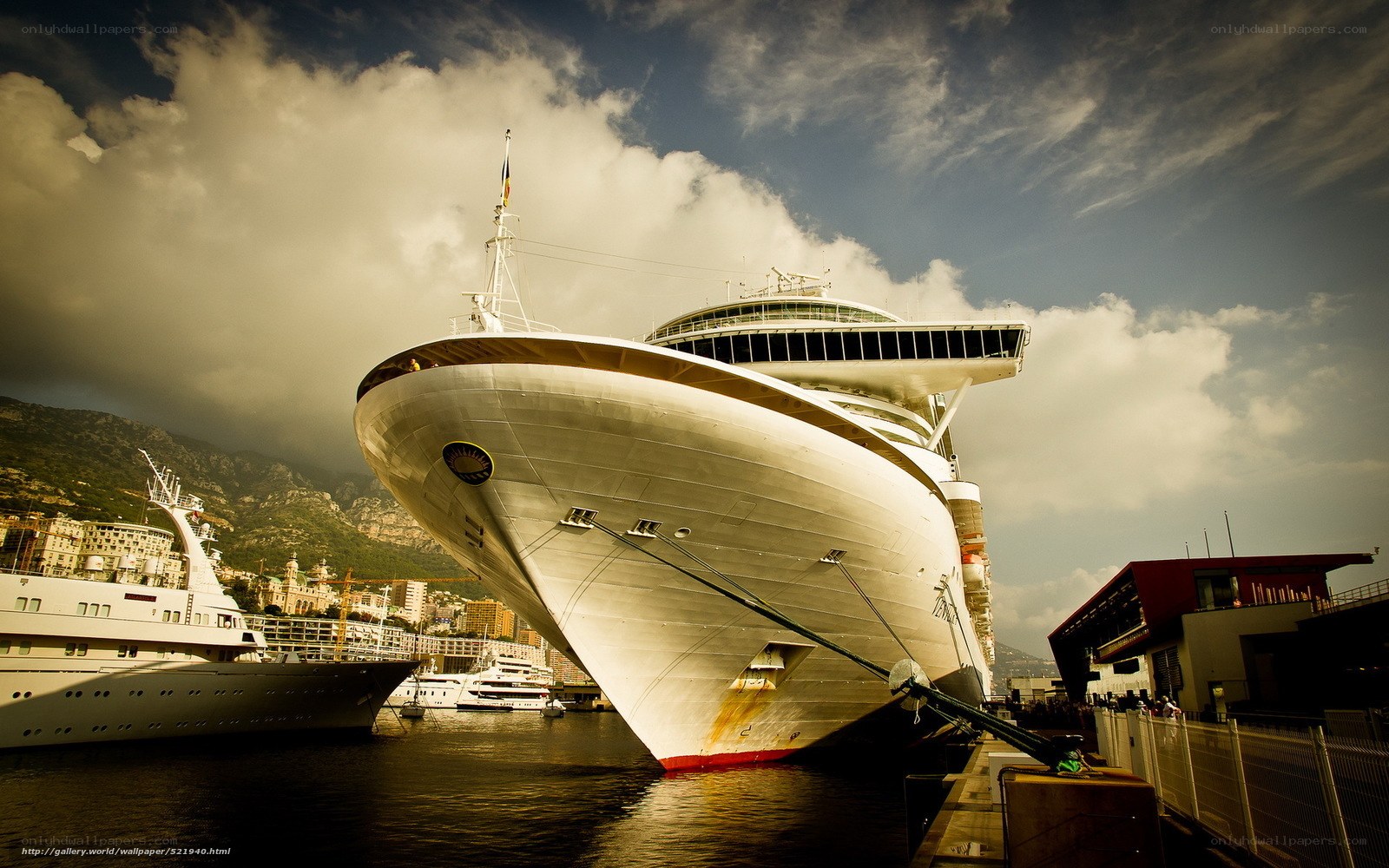 Cruise ship in Monaco harbor