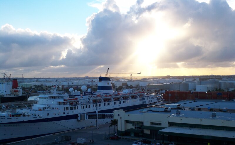 Cruise Ship in Port — White