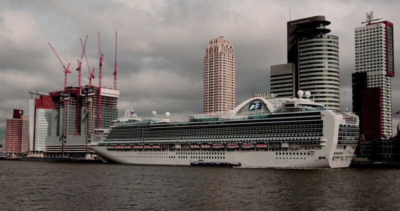 Cruise ship in Rotterdam harbor