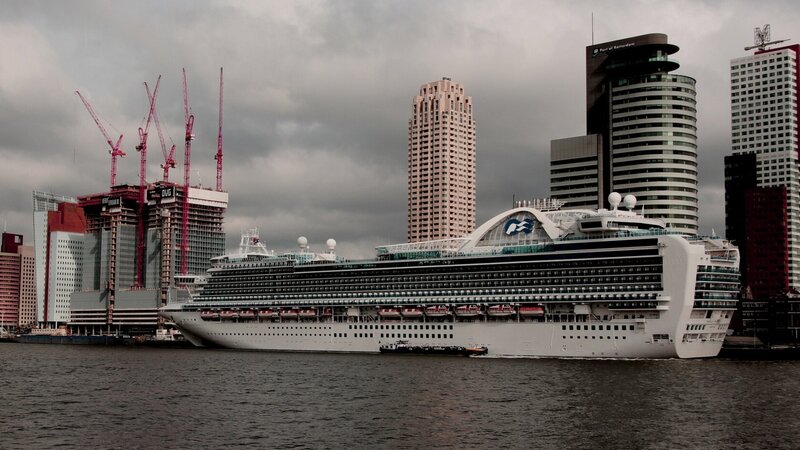 Cruise ship in Rotterdam harbor