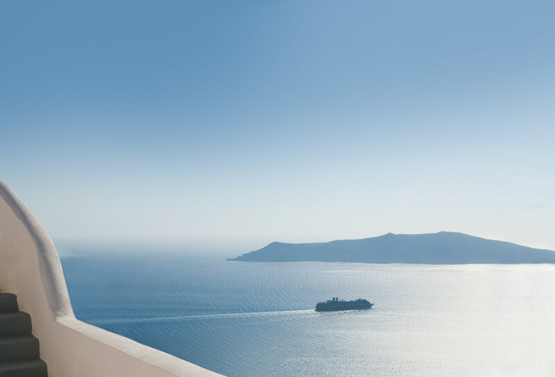 Cruise Ship in Sea — Blue