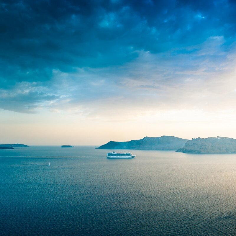 Cruise ship in the Aegean Sea