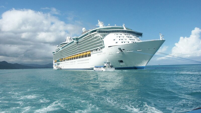 Cruise ship in tropical waters