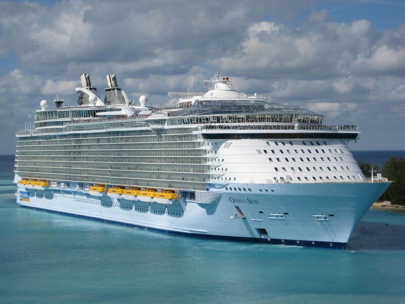 Cruise ship in turquoise water