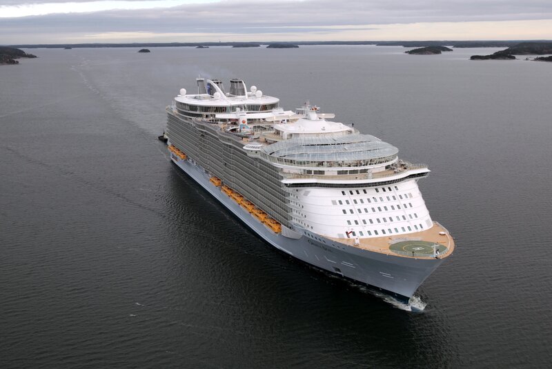 Cruise Ship in Water — Gray, Serene