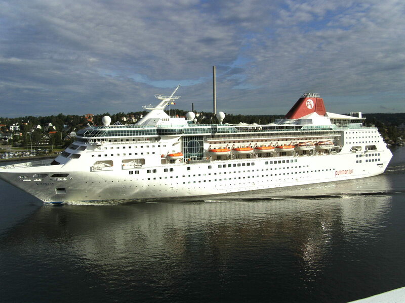 Cruise Ship in Water — White, Calm