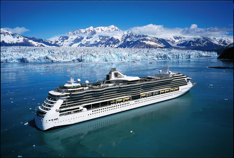 Cruise ship near glacier