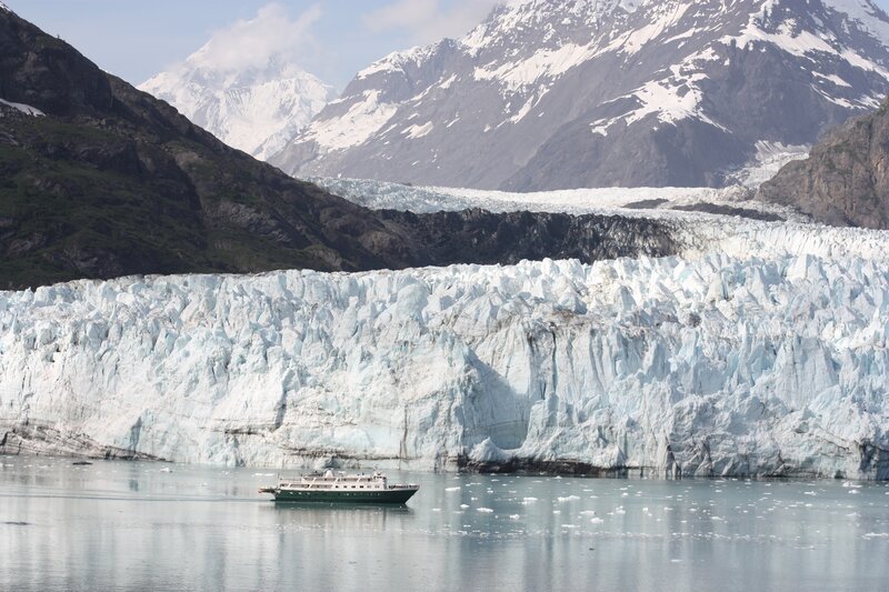 Cruise ship near glacier