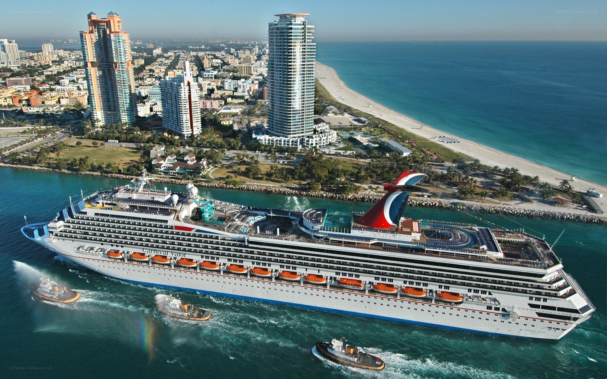 Cruise ship near Miami beach
