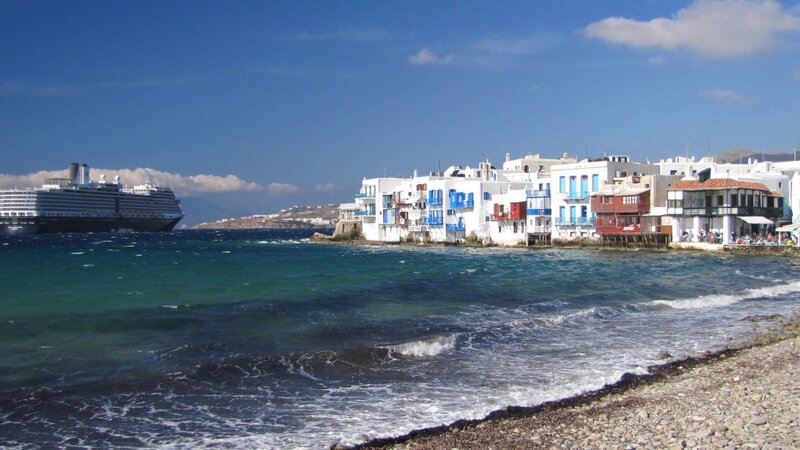 Cruise Ship Near Town