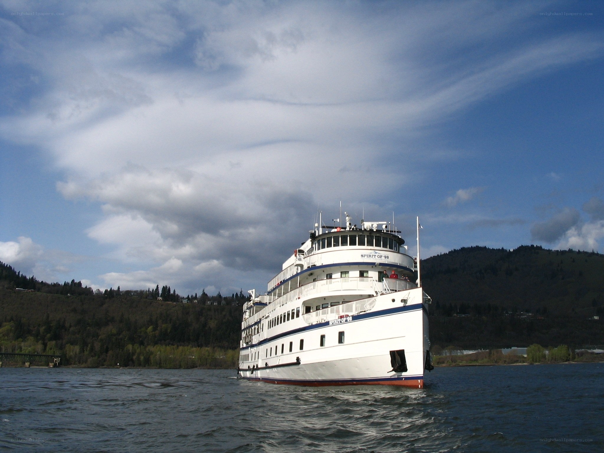 Cruise ship on a river