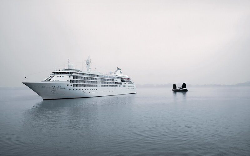 Cruise ship on calm water