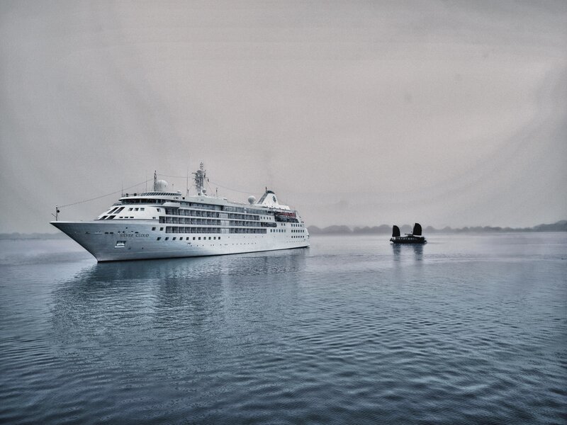 Cruise ship on calm water