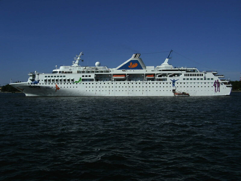Cruise ship on calm water
