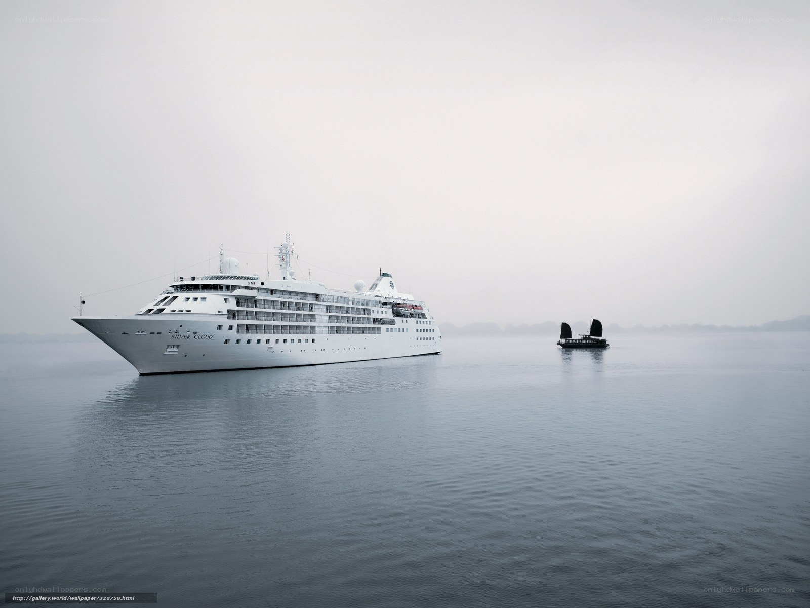 Cruise ship on calm water