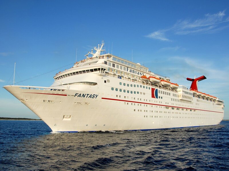 Cruise Ship on Ocean — White