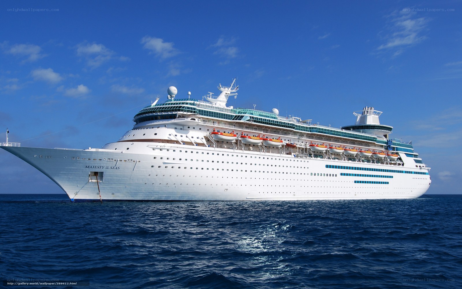 Cruise ship on open sea