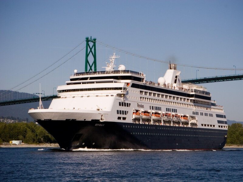 Cruise Ship on Water — Blue, Calm, Afternoon, Photograph, Bridge