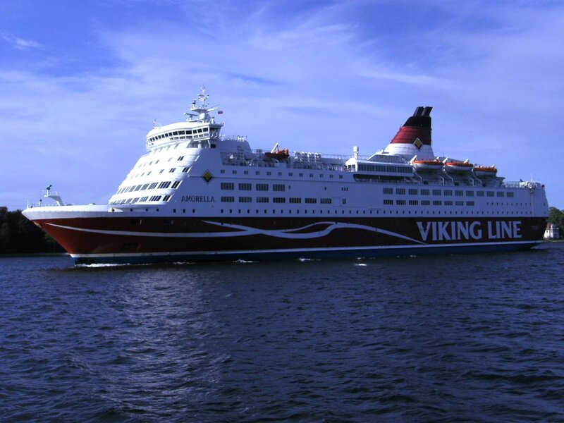Cruise Ship on Water — Blue, Calm, Afternoon, Photograph, Sky