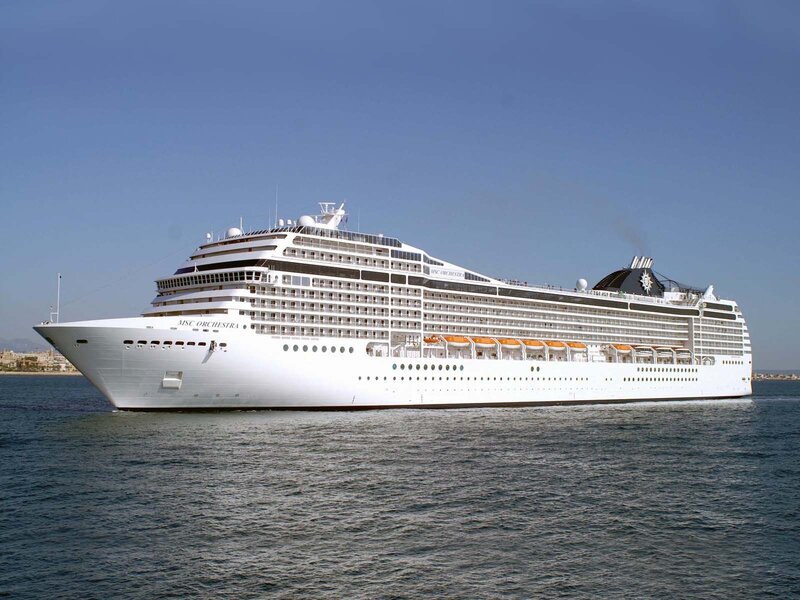 Cruise Ship on Water — White, Calm, Afternoon, Photograph, Ocean, Sky