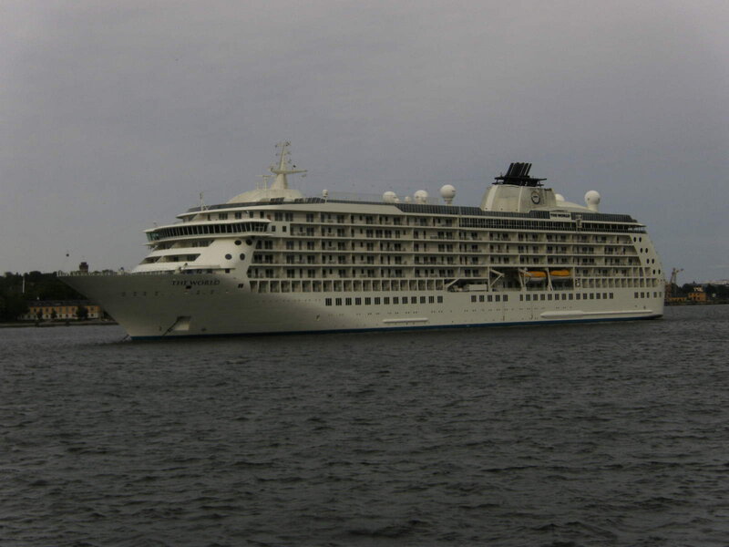 Cruise Ship on Water — White
