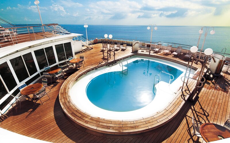 Cruise Ship Pool Deck — Blue
