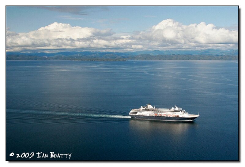 Cruise ship sailing on calm sea