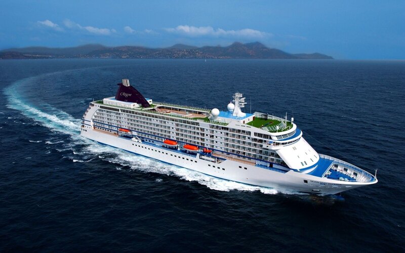 Cruise ship sailing on open sea