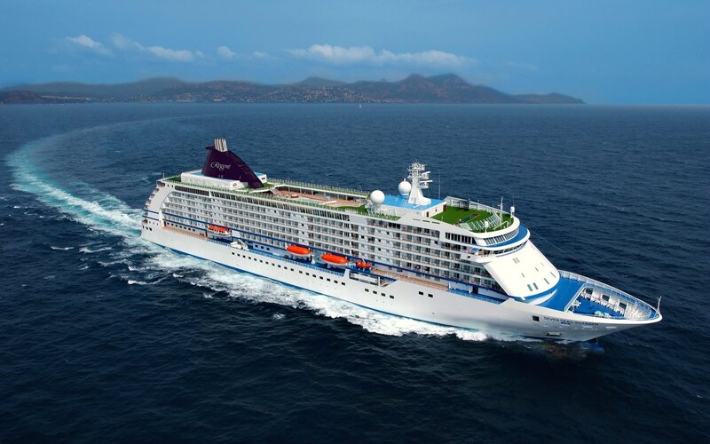 Cruise ship sailing on the sea