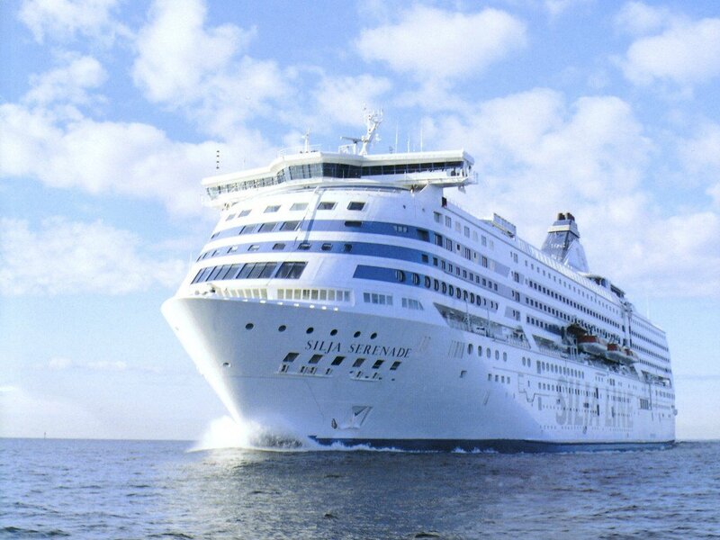 Cruise ship sailing on the sea