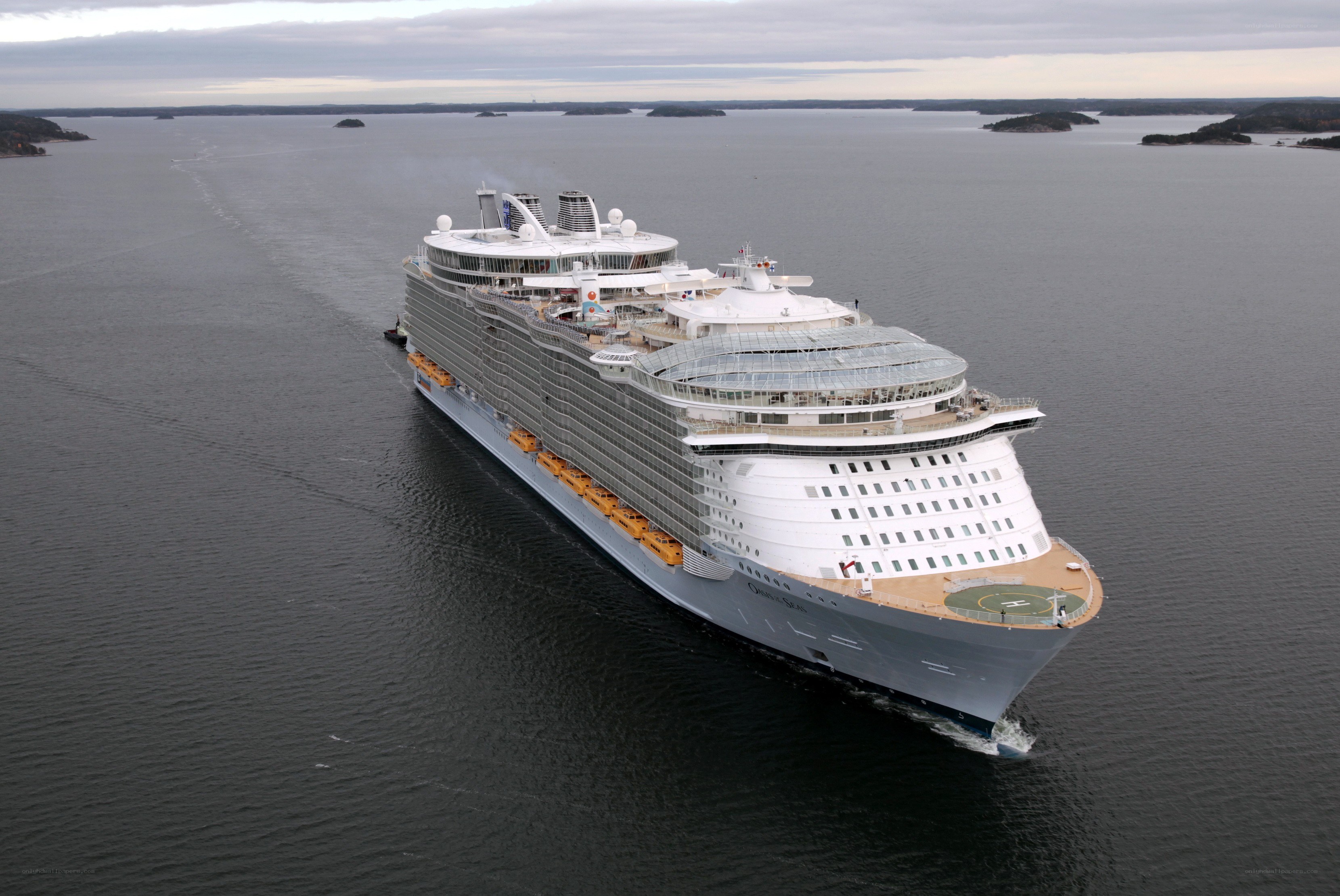 Cruise ship sailing on water