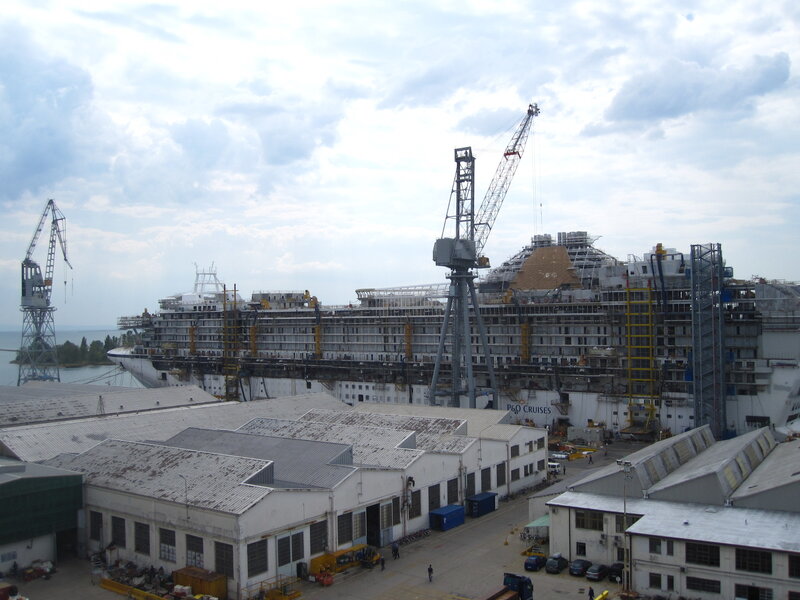Cruise ship under construction