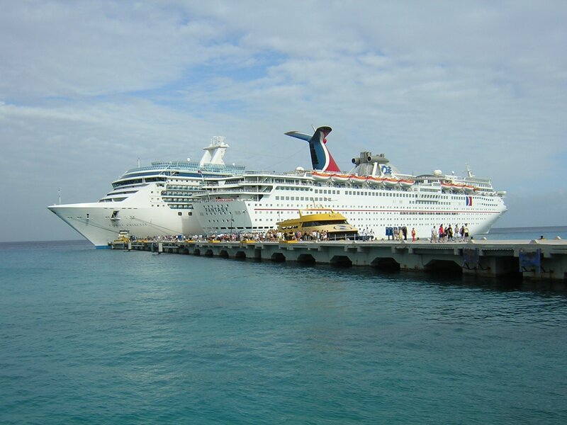 Cruise ships at a port