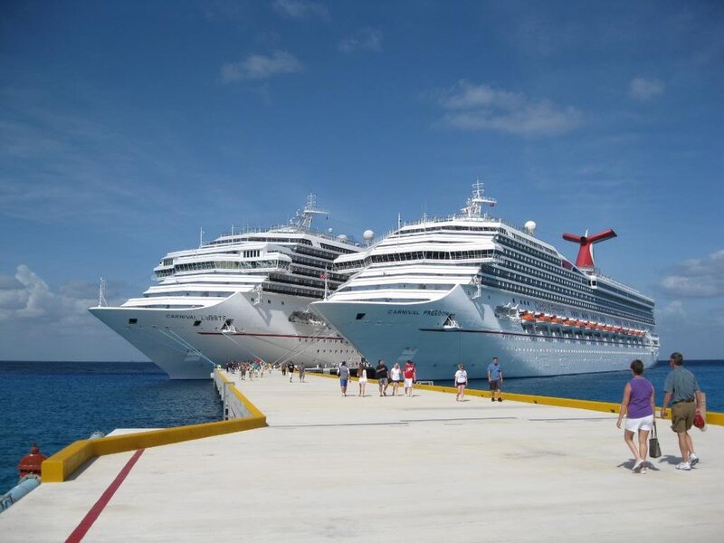 Cruise ships at a port
