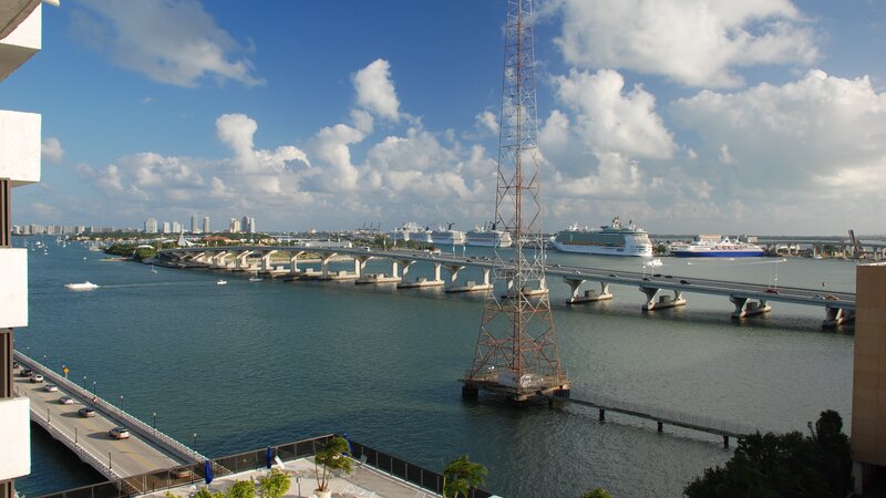 Cruise ships at port in Miami