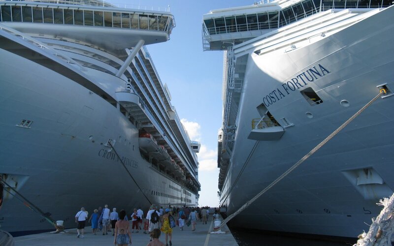 Cruise Ships at Port — White