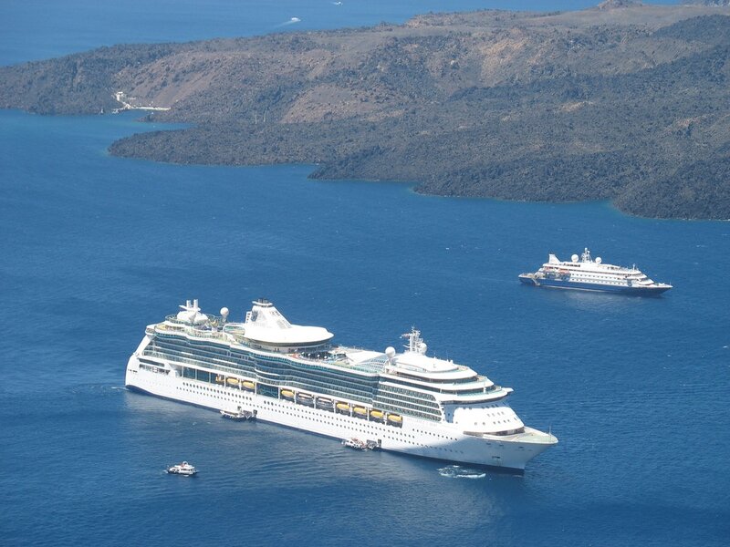 Cruise ships in a bay