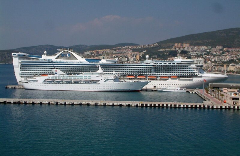 Cruise Ships in Harbor — Blue, Calm, Afternoon, Photograph
