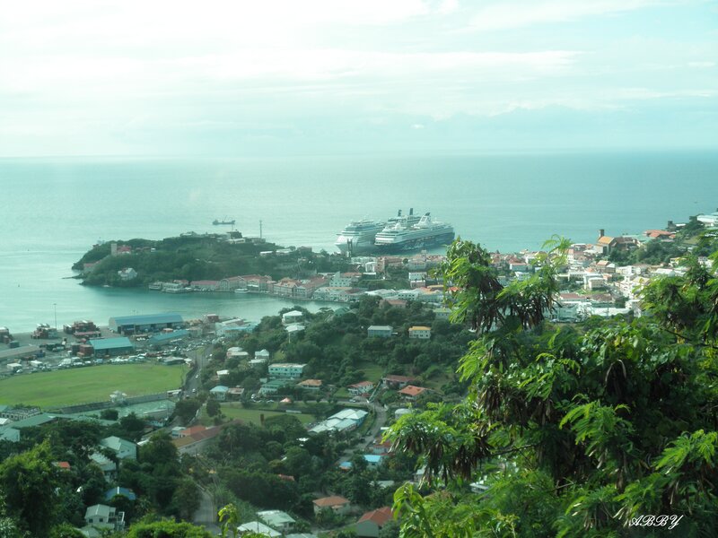 Cruise Ships in Harbor — Green, Serene
