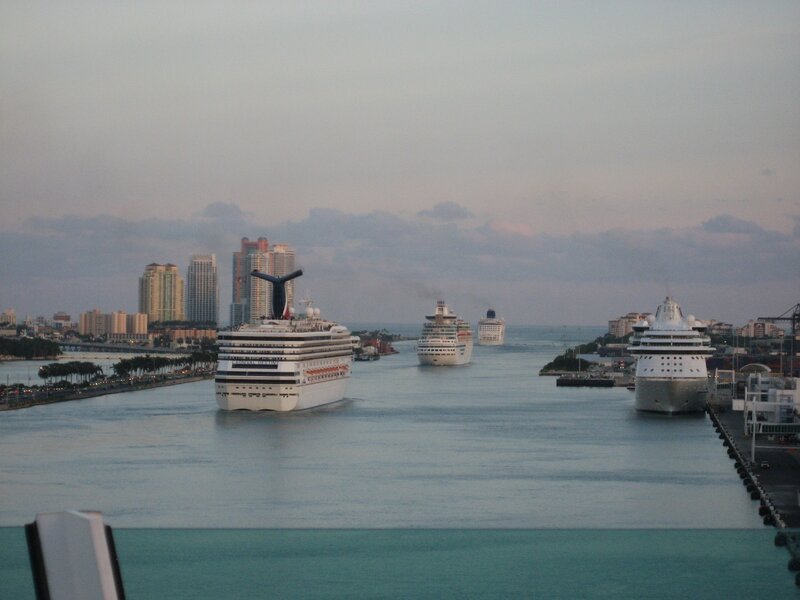 Cruise ships in Miami harbor