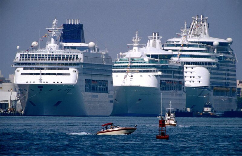 Cruise ships in port