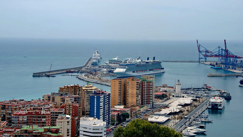 Cruise Ships in Port — Blue, Calm