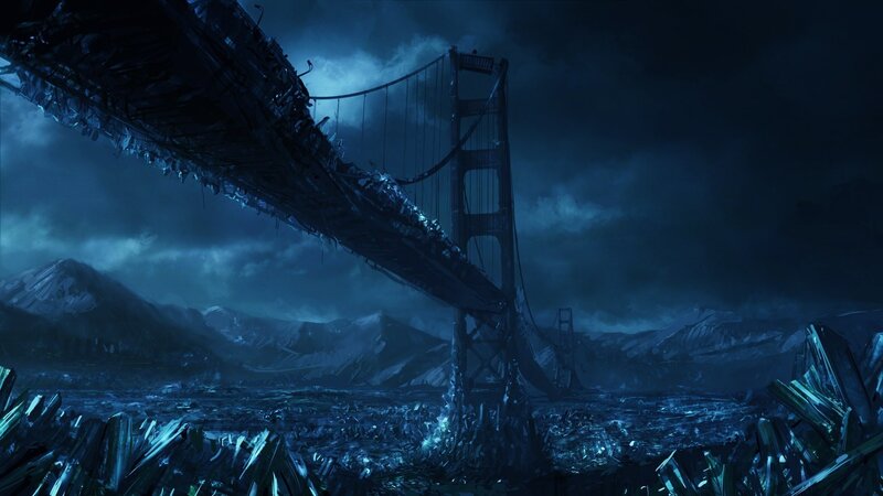Crumbled Bridge at Night