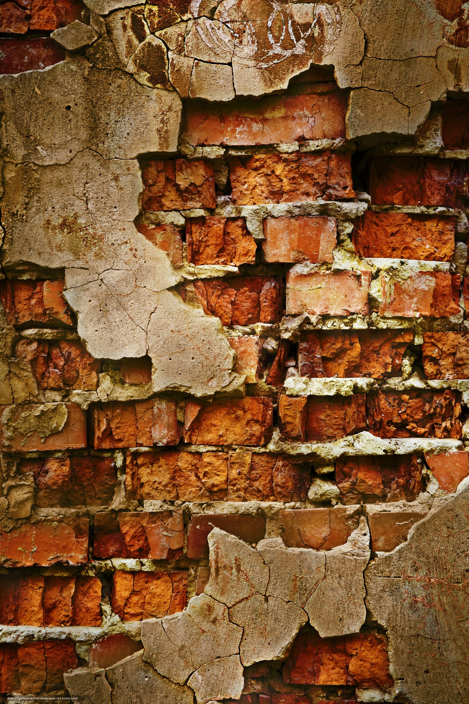 crumbling brick wall texture
