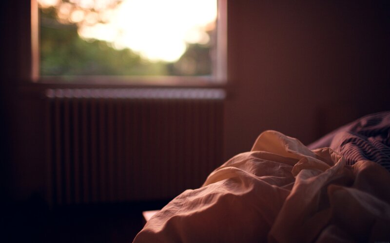 Crumpled Bed Sheets — Brown, Serene