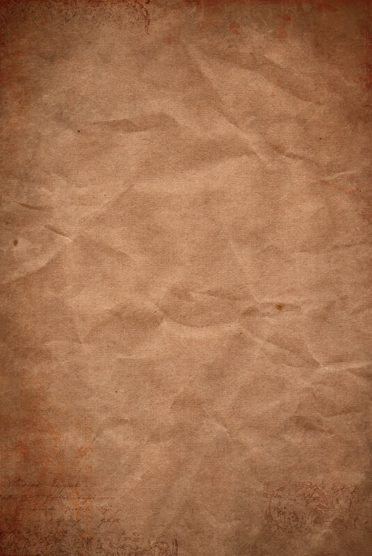 Crumpled Brown Paper — Neutral, Photograph, Paper Texture, Faint Writing